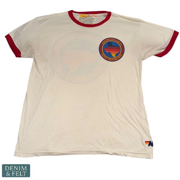 AVIATOR NATION ACL 2015 Austin City Limits Baseball Tee Ringer Shirt Size XL - Picture 1 of 6